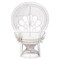 Bali & Pari Ediva Modern Bohemian White Natural Rattan Peacock Accent Chair 238-13392-ZORO - alternate 7